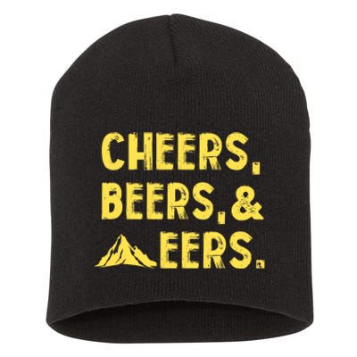 Cheers Beers And Mountaineers West Virginia Short Acrylic Beanie