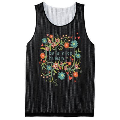 Cute Be A Nice Human Inspirational Positive Quote Mesh Reversible Basketball Jersey Tank