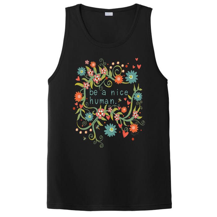 Cute Be A Nice Human Inspirational Positive Quote PosiCharge Competitor Tank