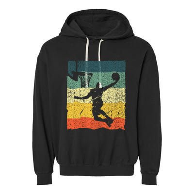 Cool Basketball Art Vintage Basketball Player Garment-Dyed Fleece Hoodie