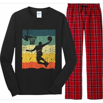 Cool Basketball Art Vintage Basketball Player Long Sleeve Pajama Set