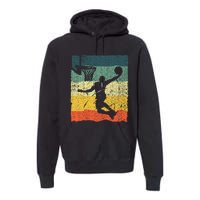 Cool Basketball Art Vintage Basketball Player Premium Hoodie