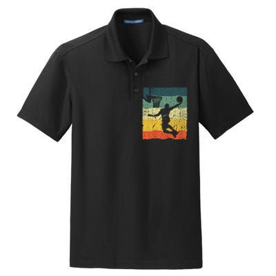 Cool Basketball Art Vintage Basketball Player Dry Zone Grid Polo