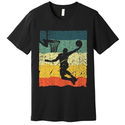 Cool Basketball Art Vintage Basketball Player Premium T-Shirt