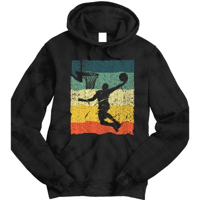 Cool Basketball Art Vintage Basketball Player Tie Dye Hoodie