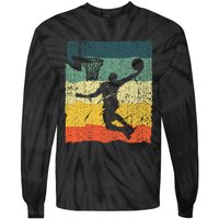 Cool Basketball Art Vintage Basketball Player Tie-Dye Long Sleeve Shirt