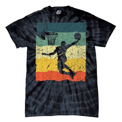 Cool Basketball Art Vintage Basketball Player Tie-Dye T-Shirt