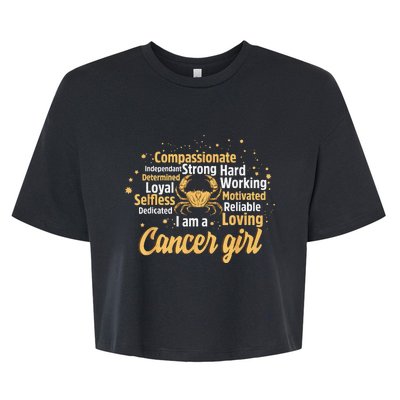 Cancer Birthday Astrology Zodiac Sign Wo Cancer Bella+Canvas Jersey Crop Tee