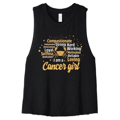 Cancer Birthday Astrology Zodiac Sign Wo Cancer Women's Racerback Cropped Tank