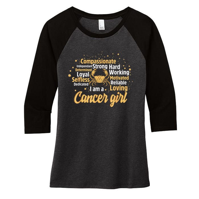 Cancer Birthday Astrology Zodiac Sign Wo Cancer Women's Tri-Blend 3/4-Sleeve Raglan Shirt