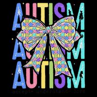 Cute Bow Autism Accept Understand Love Autism Awareness Doggie Tank