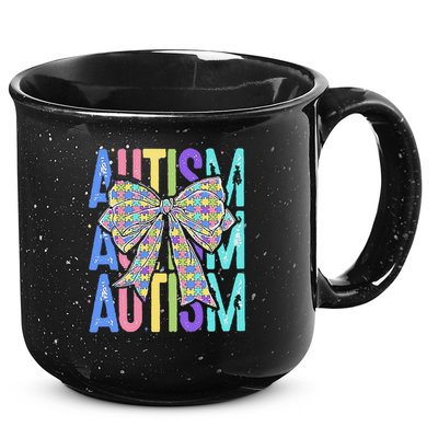 Cute Bow Autism Accept Understand Love Autism Awareness 15oz Campfire Ceramic Mug