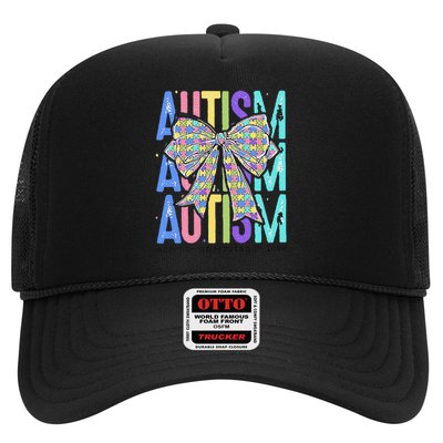 Cute Bow Autism Accept Understand Love Autism Awareness Trucker Hat