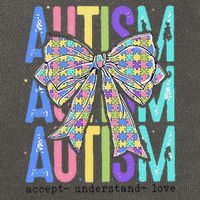 Cute Bow Autism Accept Understand Love Autism Awareness Cotton Canvas Backpack
