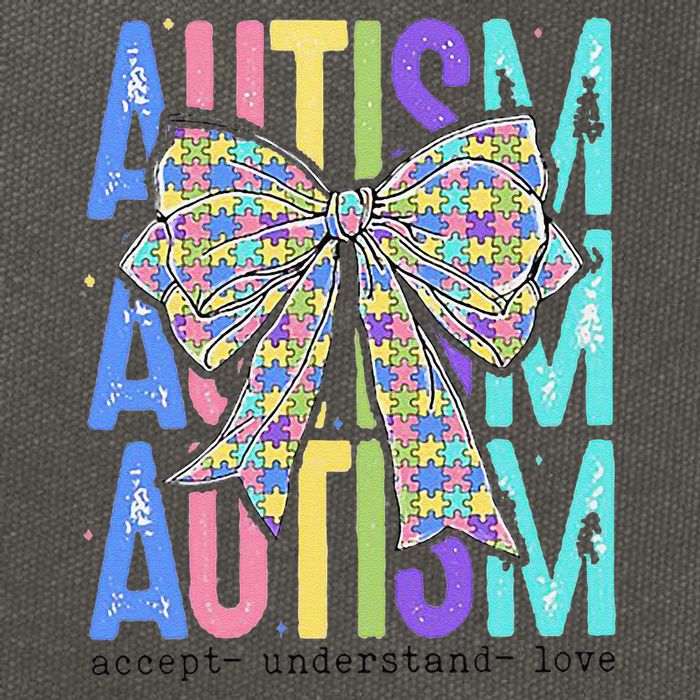 Cute Bow Autism Accept Understand Love Autism Awareness Cotton Canvas Backpack