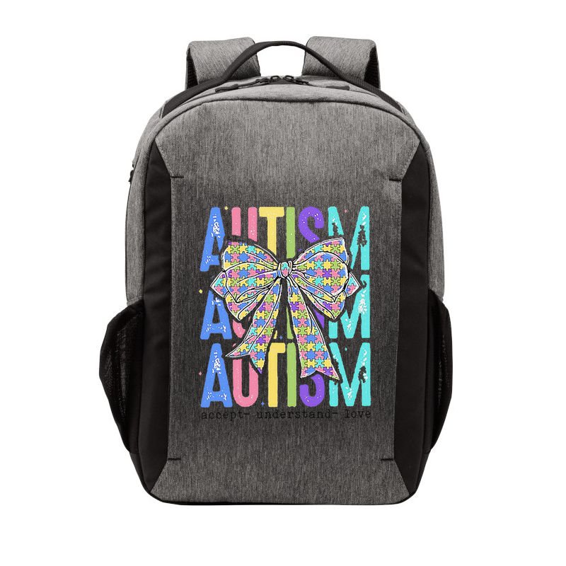 Cute Bow Autism Accept Understand Love Autism Awareness Vector Backpack