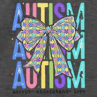Cute Bow Autism Accept Understand Love Autism Awareness Vector Backpack
