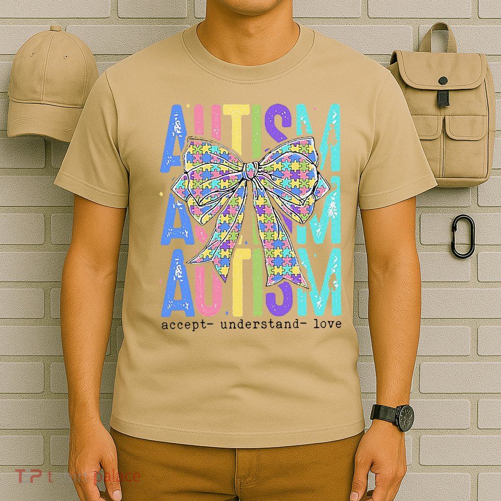 Cute Bow Autism Accept Understand Love Autism Awareness T-Shirt