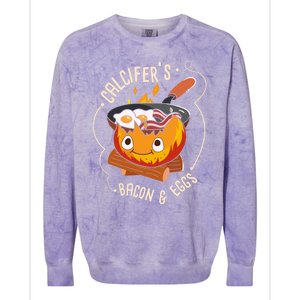 Calcifers Bacon And Egg I Camping Cooking I Bacon Cool Gift Colorblast Crewneck Sweatshirt