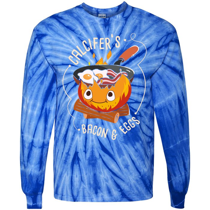 Calcifers Bacon And Egg I Camping Cooking I Bacon Cool Gift Tie-Dye Long Sleeve Shirt