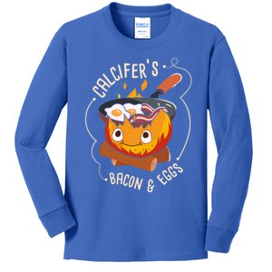 Calcifers Bacon And Egg I Camping Cooking I Bacon Cool Gift Kids Long Sleeve Shirt