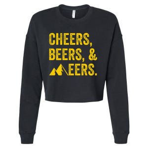 Cheers Beers And Mountaineers West Virginia Cropped Pullover Crew