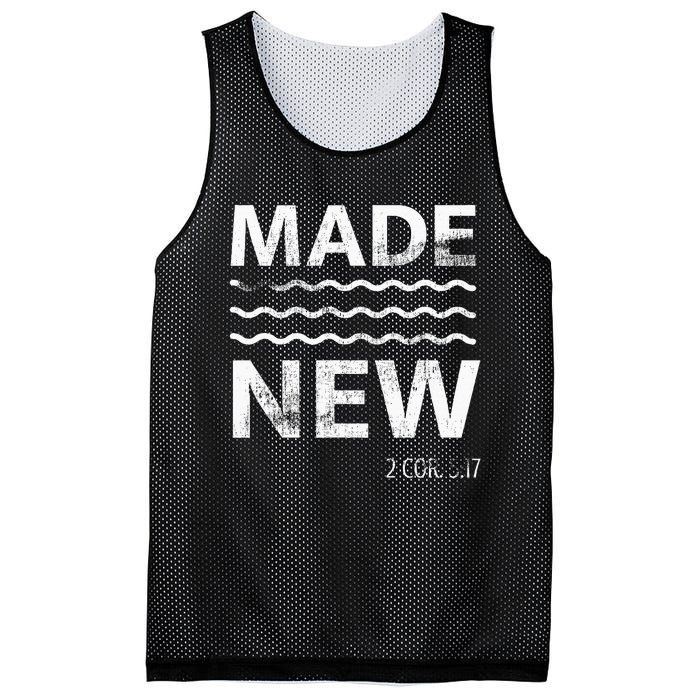 Christian Baptism Adult Christian Bible Verse Made New Mesh Reversible Basketball Jersey Tank