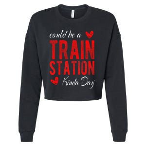 Could Be A Train Station Kinda Day Cropped Pullover Crew