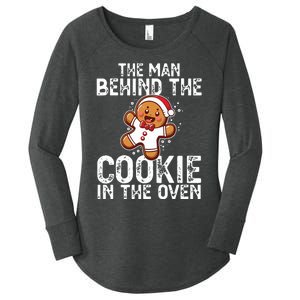 Christmas Baby Announcement Man Behind The Cookie Bump Dad Women's Perfect Tri Tunic Long Sleeve Shirt