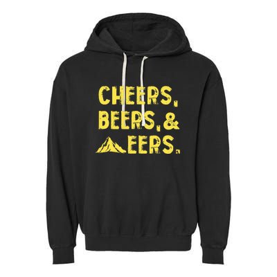 Cheers Beers And Mountaineers West Virginia Garment-Dyed Fleece Hoodie