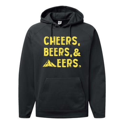 Cheers Beers And Mountaineers West Virginia Performance Fleece Hoodie