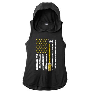 Craft Beer American Flag USA 4th Of July Brewery America Ladies PosiCharge Tri-Blend Wicking Draft Hoodie Tank