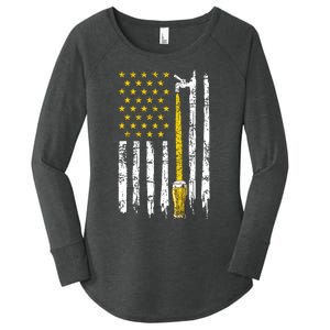 Craft Beer American Flag USA 4th Of July Brewery America Women's Perfect Tri Tunic Long Sleeve Shirt