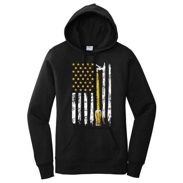 Craft Beer American Flag USA 4th Of July Brewery America Women's Pullover Hoodie