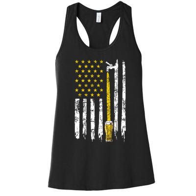 Craft Beer American Flag USA 4th Of July Brewery America Women's Racerback Tank