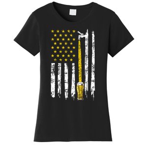 Craft Beer American Flag USA 4th Of July Brewery America Women's T-Shirt