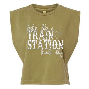 Could Be A Train Station Kinda Day Garment-Dyed Women's Muscle Tee