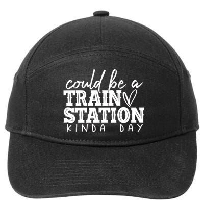 Could Be A Train Station Kinda Day 7-Panel Snapback Hat