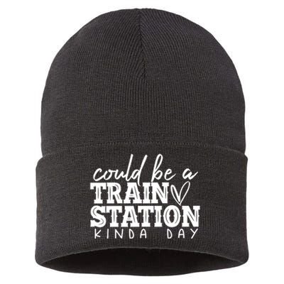 Could Be A Train Station Kinda Day Sustainable Knit Beanie