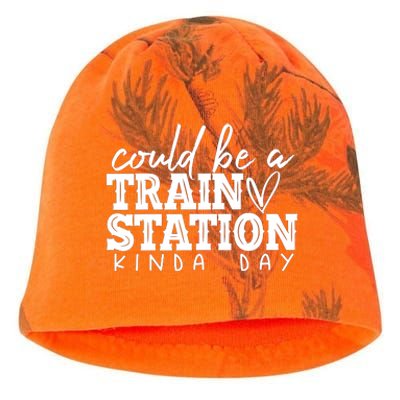 Could Be A Train Station Kinda Day Kati - Camo Knit Beanie