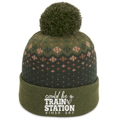 Could Be A Train Station Kinda Day The Baniff Cuffed Pom Beanie