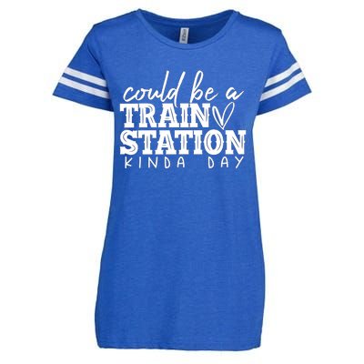 Could Be A Train Station Kinda Day Enza Ladies Jersey Football T-Shirt