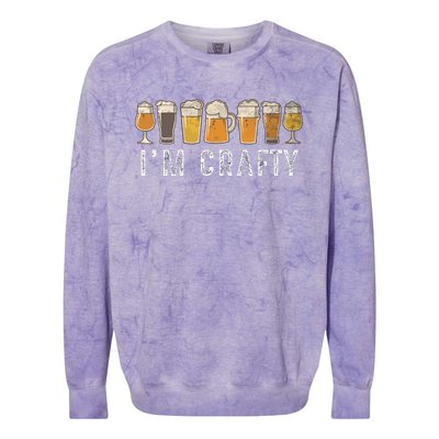 Craft Beer Art I'm Crafty Home Brew Beer Vintage Colorblast Crewneck Sweatshirt