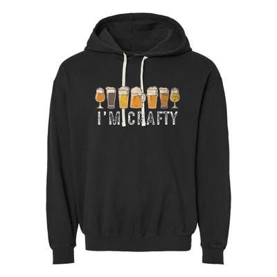 Craft Beer Art I'm Crafty Home Brew Beer Vintage Garment-Dyed Fleece Hoodie