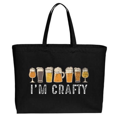 Craft Beer Art I'm Crafty Home Brew Beer Vintage Cotton Canvas Jumbo Tote