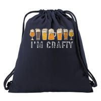 Craft Beer Art I'm Crafty Home Brew Beer Vintage Drawstring Bag