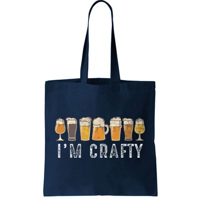 Craft Beer Art I'm Crafty Home Brew Beer Vintage Tote Bag