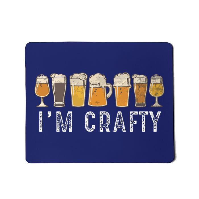 Craft Beer Art I'm Crafty Home Brew Beer Vintage Mousepad