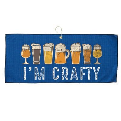 Craft Beer Art I'm Crafty Home Brew Beer Vintage Large Microfiber Waffle Golf Towel