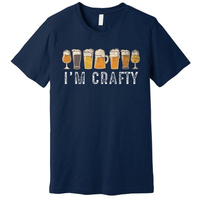 Craft Beer Art I'm Crafty Home Brew Beer Vintage Premium T-Shirt